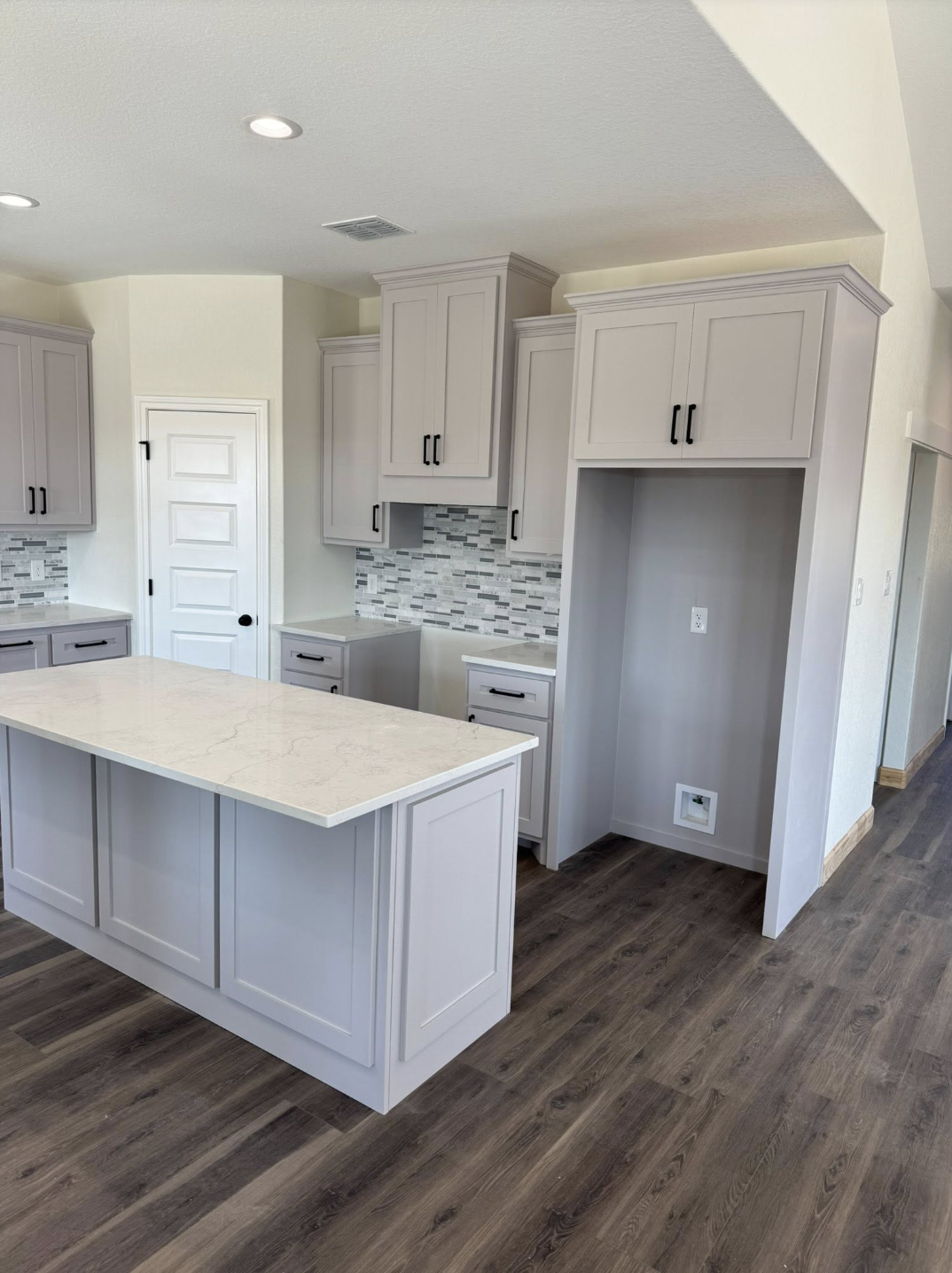 White Cabinetry · Island