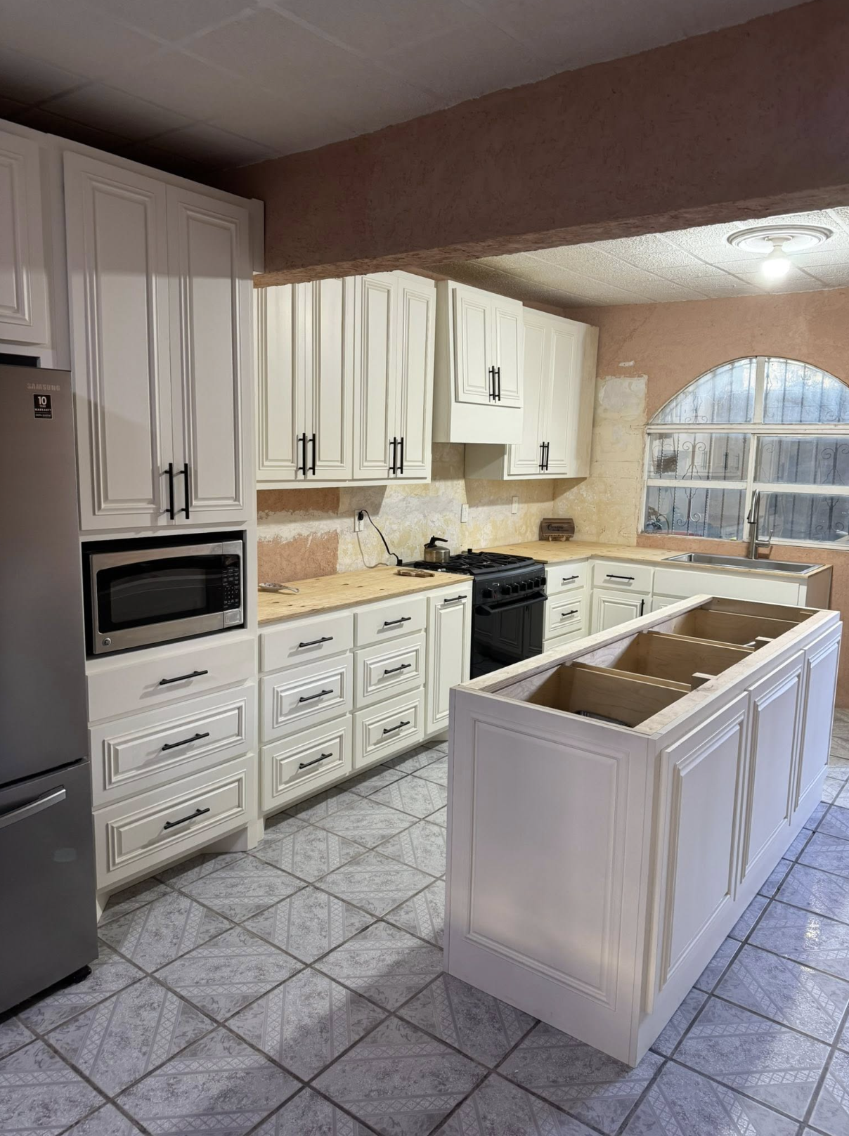 White Cabinetry · Island